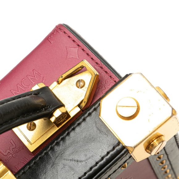 MCM Visetos Logogram Trunk Bag, 2-Way Shoulder Bag in Purple and Black Leather, - Picture 5 of 10